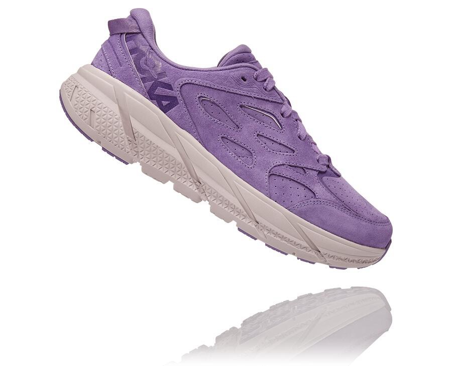 Hoka Australia One One Clifton L Suede - Womens Walking Shoes Purple - XKUHO-3912